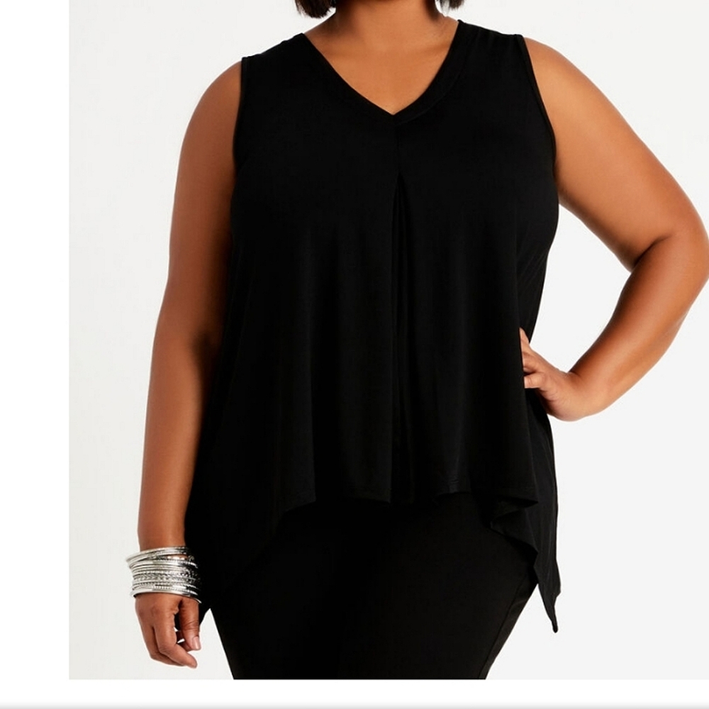 NWT PLUS SIZE ASHLEY STEWART V NECK TOP